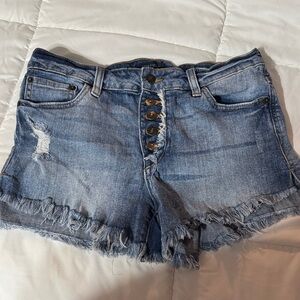 Just USA Light Blue Frayed Jean Shorts